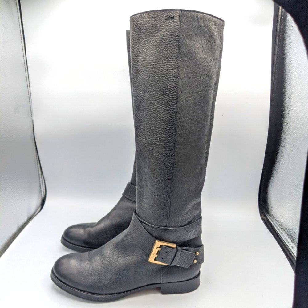 CHLOÉ Leather Riding Boots Size: 8 | IT 38.5
